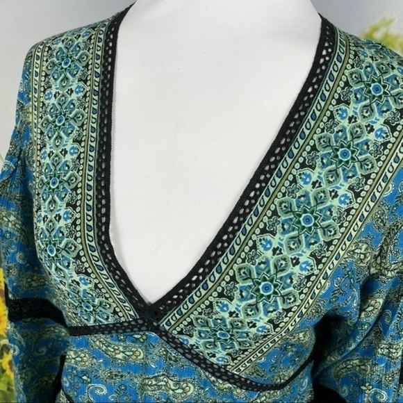 FREE PEOPLE Blue Scarf-Print Luna Tunic XS - Picture 12 of 17